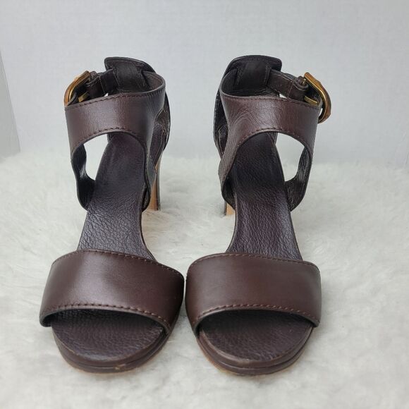 Gucci Lifford Womens Heel Sandals Size 9 Open Toe Bamboo Buckle 338713 - Picture 2 of 8